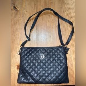 CHANEL Quilted Convertible Crossbody Shoulder Bag in BLACK